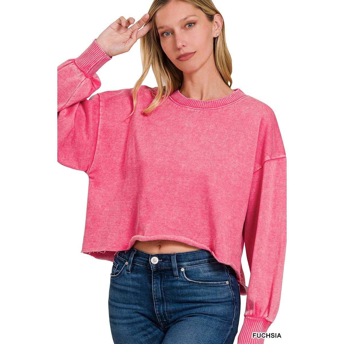 Apolline – Großhandel Sweatshirt – Damen – Apolline Acid-Wash Fleece Cropped Pullover4