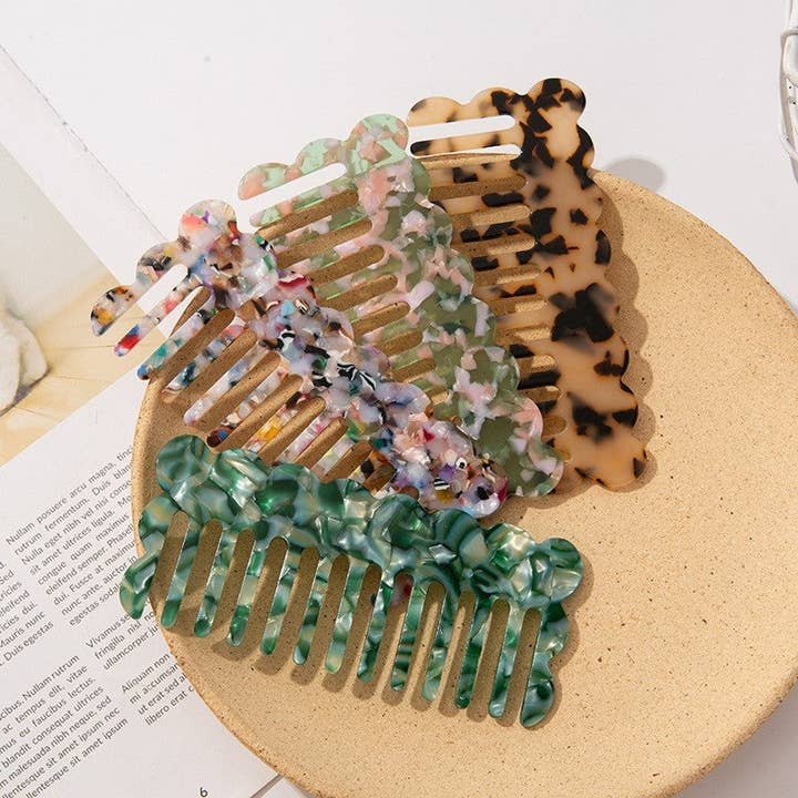 Multi Color Portable Acetate Cute Comb for wholesale by Plush Looks