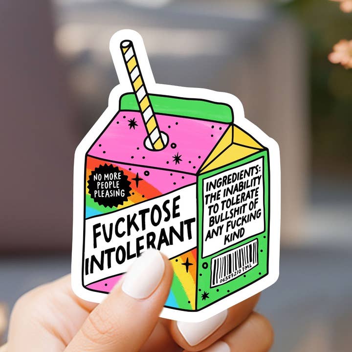 Fucktose Intolerant Sticker for wholesale by Market by Mari