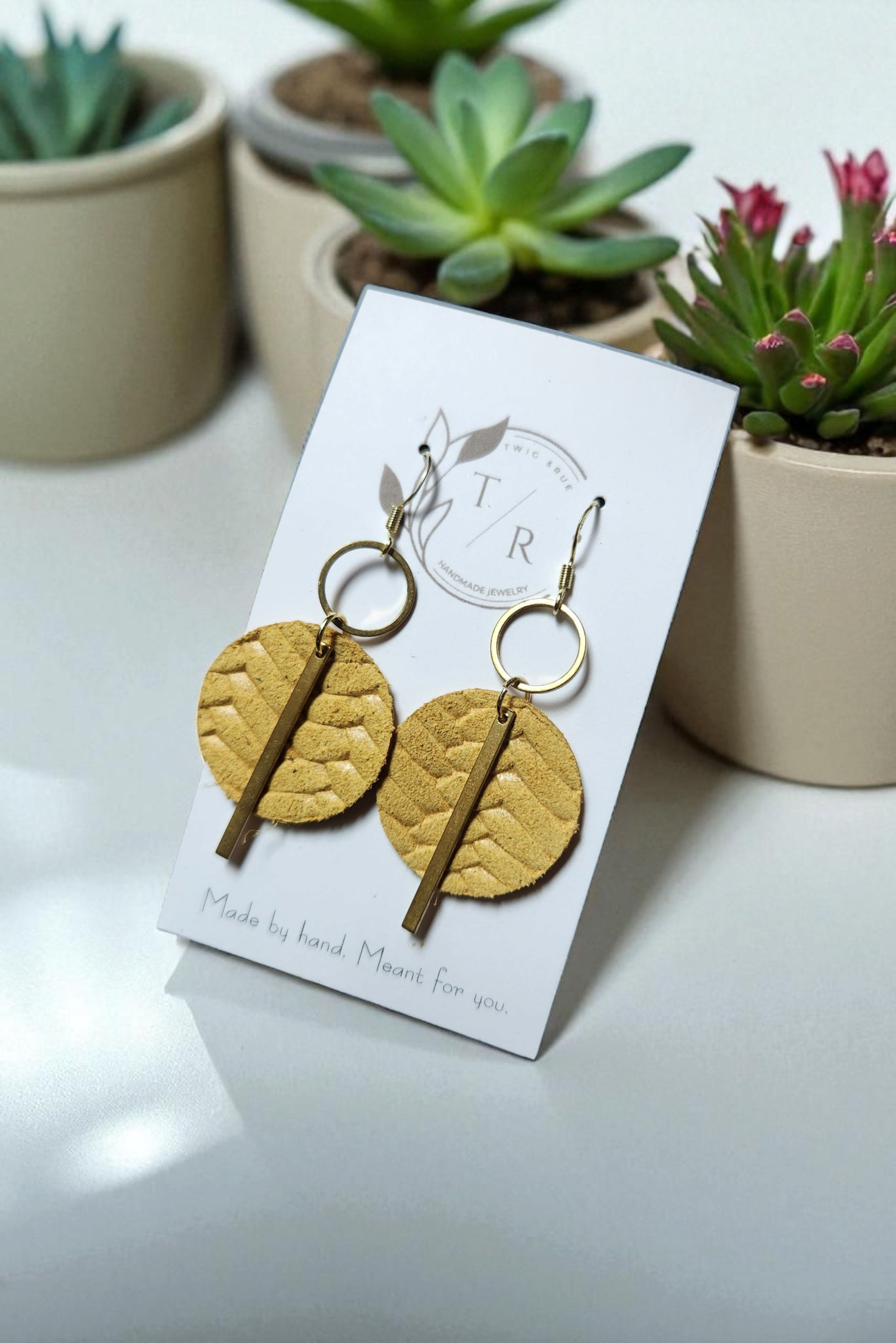 Twig & Rue boutique - Wholesale Dangle Earrings - Greta |Braided leather dangles7