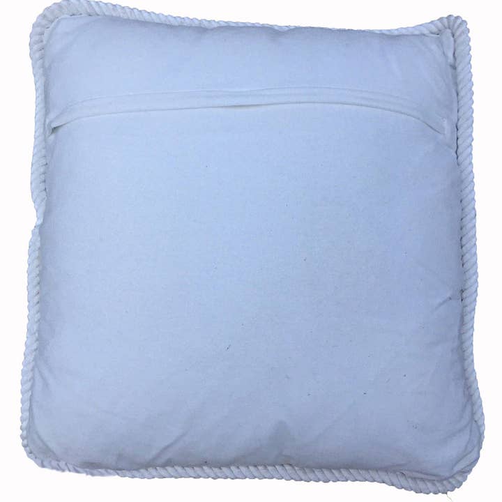 My Island LLC - Wholesale Throw/Decorative Pillow - Blue Anchor Pillow w/insert, 20 x 20 hidden zipper on back2