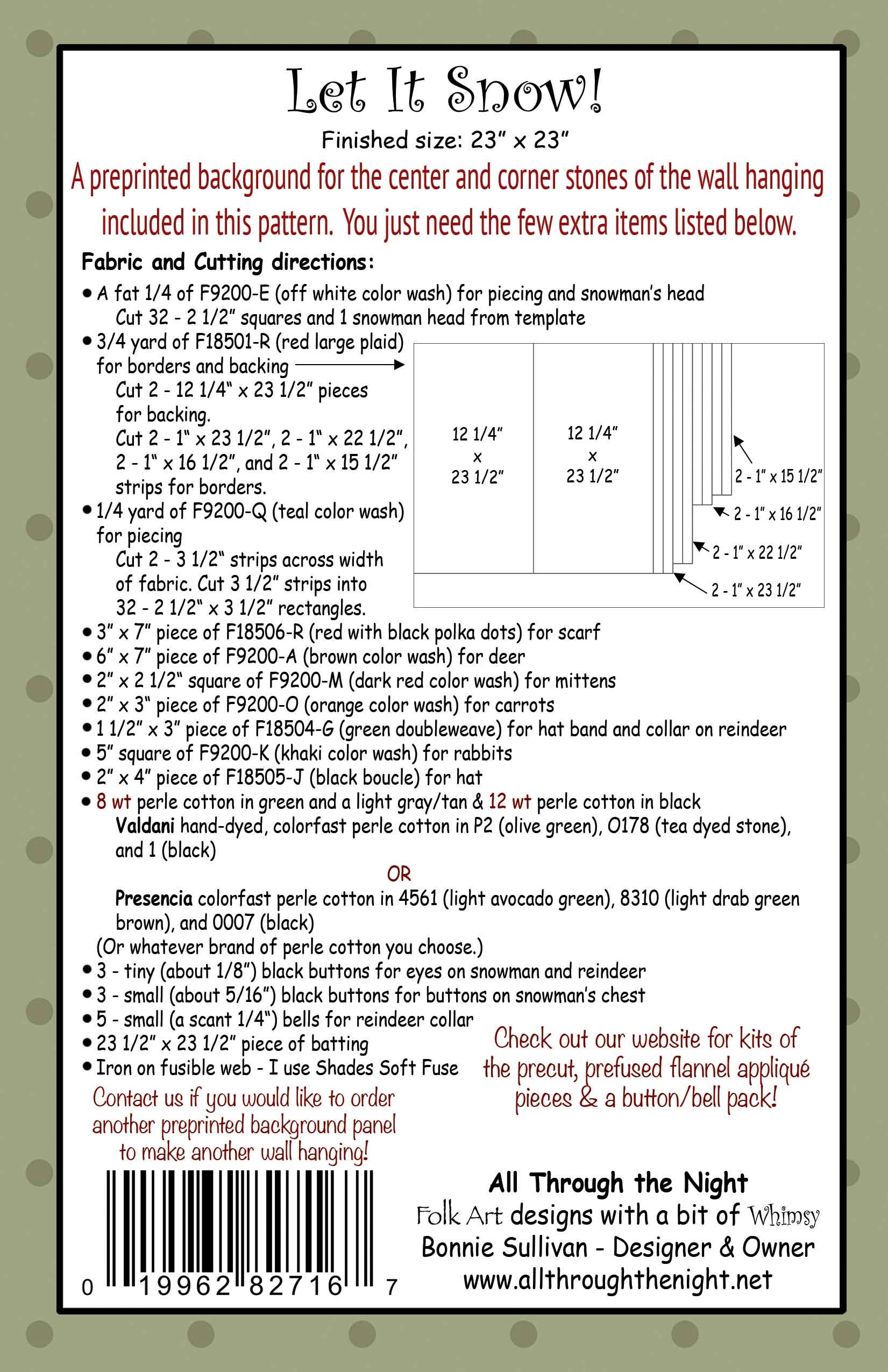 All Through The Night - Wholesale Craft sewing kit - 1912 Let it Snow!1