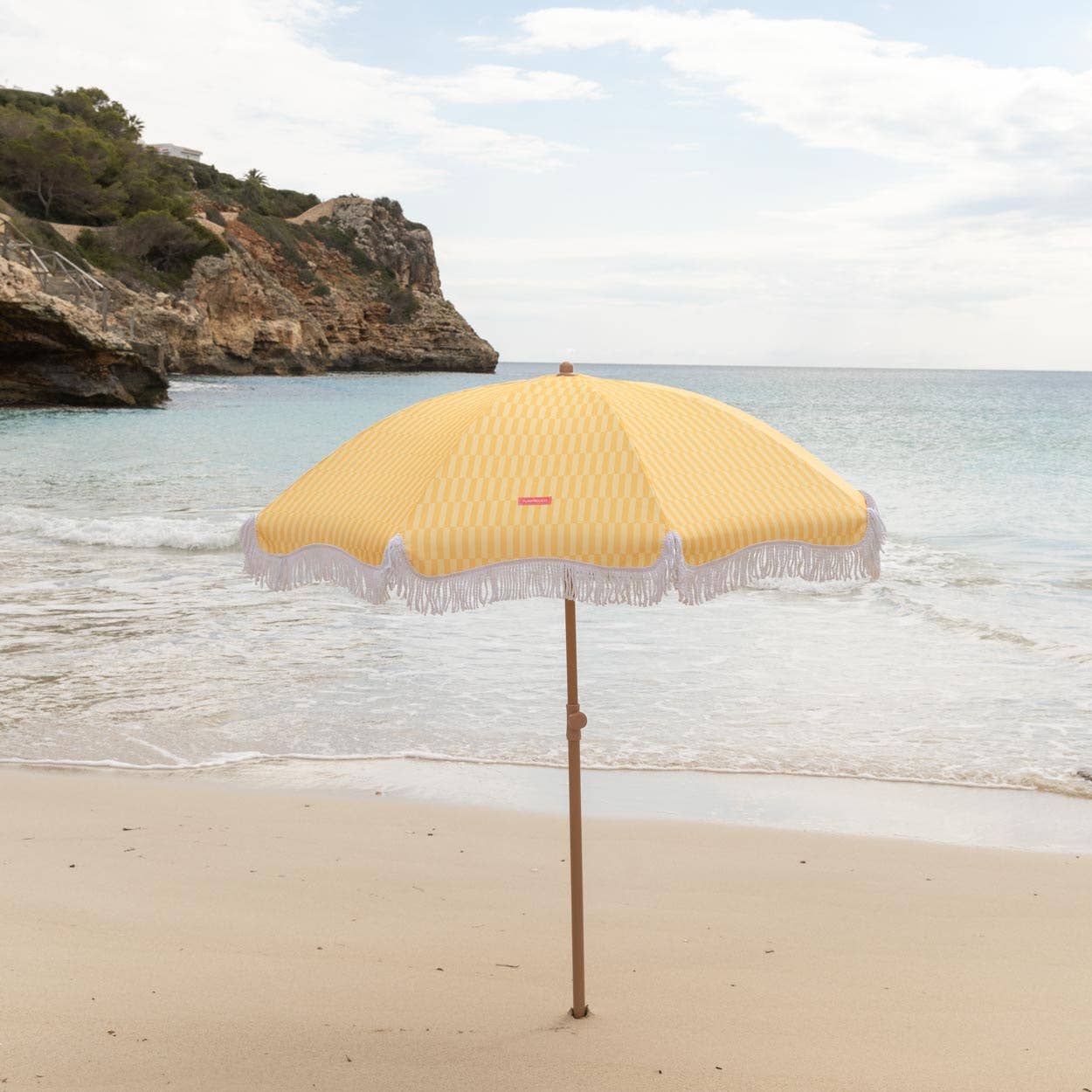 Flamingueo - Wholesale Beach Umbrella - Yellow striped umbrella15