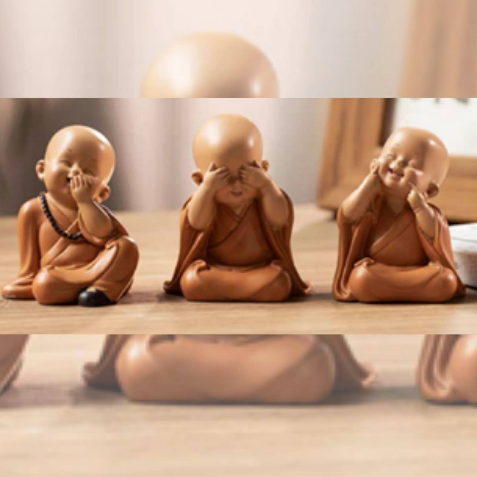Zen'Arôme - Wholesale Decorative Figurine - Baby Buddha figurine inspired by the 3 wise monkeys7