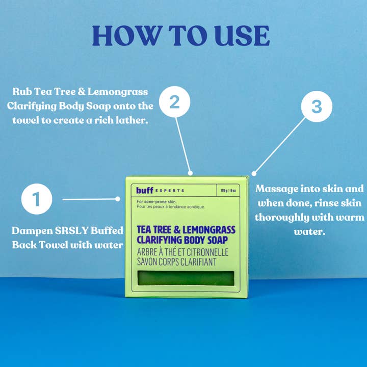 Buff Experts - 🇨🇦 - Wholesale Bar Soap - Tea Tree & Lemongrass Clarifying Body Soap- Treats Body Acne
