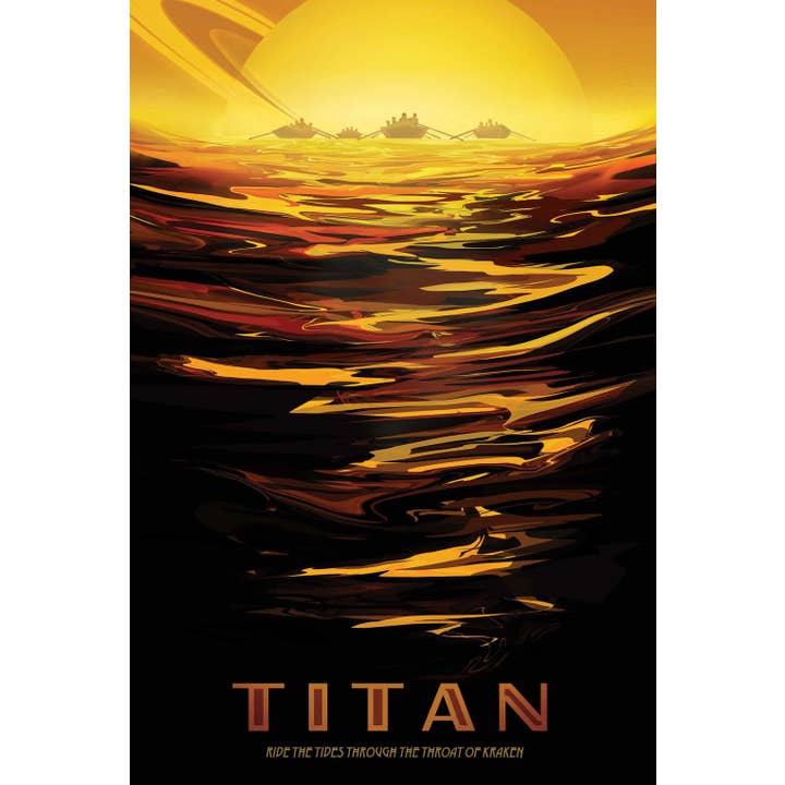 NASA Visions of the Future Wood Magnet: Titan for wholesale by LaserMach