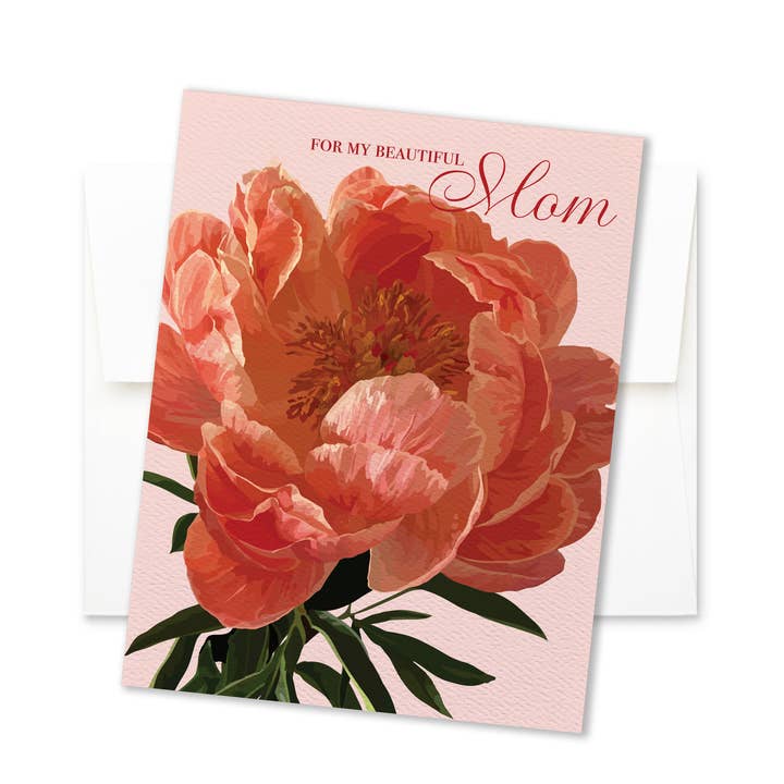 Cartões do Dia da Mãe | Cartão do Dia da Mãe com Peónias Cor-de-Rosa por atacado de The Red Barn Press