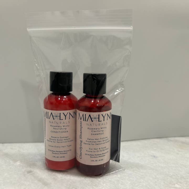 Mia Lynn Naturals - Wholesale 2-in-1 shampoo & conditioner – Men's - Travel Size Rosemary Minty Shampoo and Conditioner7