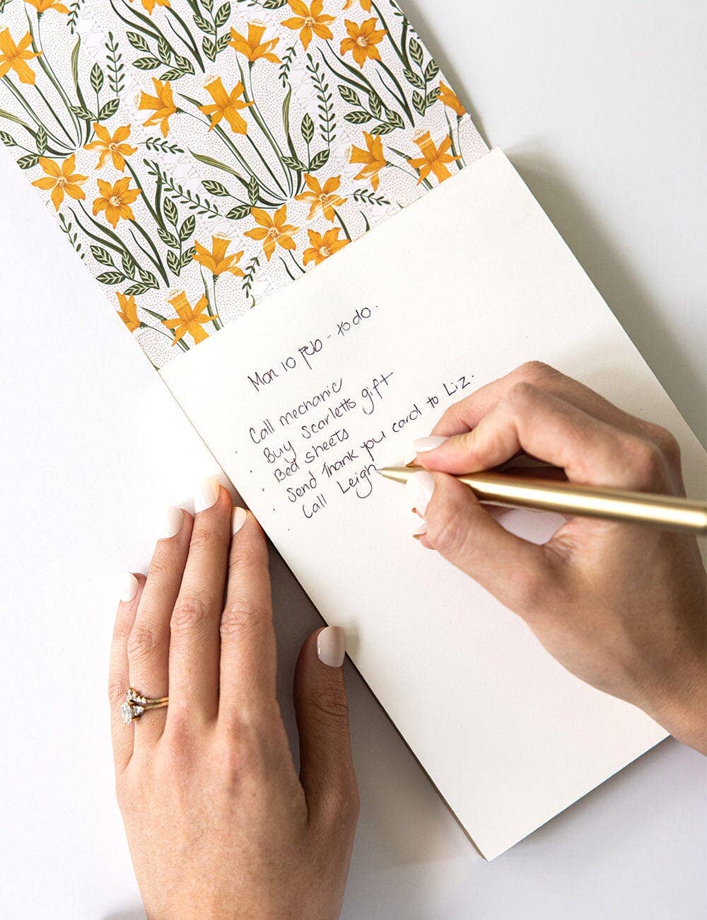 Bespoke Letterpress - Wholesale Notepad - Daffodil Notepad Desktop Jotter3