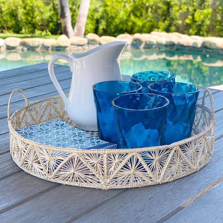 Pyramid Tray - Round - Woven Iraca Palm for wholesale by Nahla Artesano