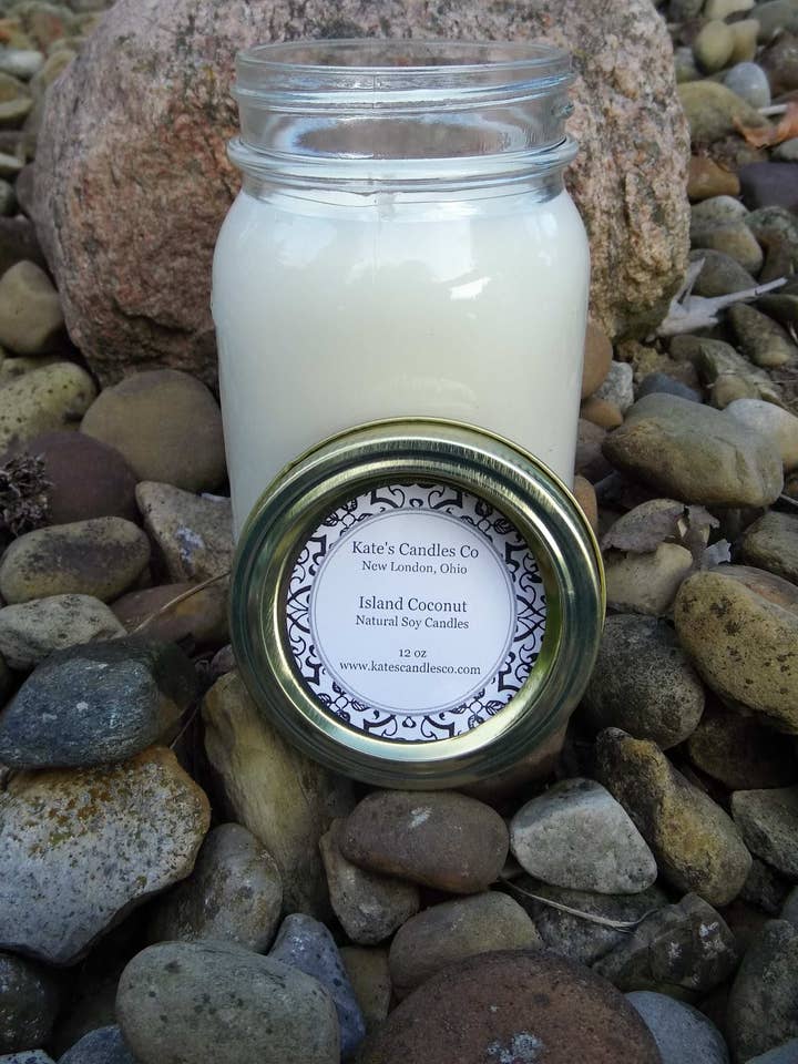 Bougie de soja à la noix de coco pour la vente par Kate's Candles co