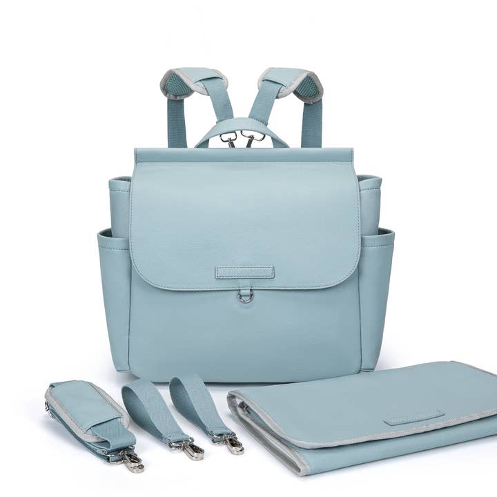 Nenina & Co - Wholesale Diaper Bag - Baby - MIREM By Nenina & Co Dusty Blue Maternal Bag + Gift Changer