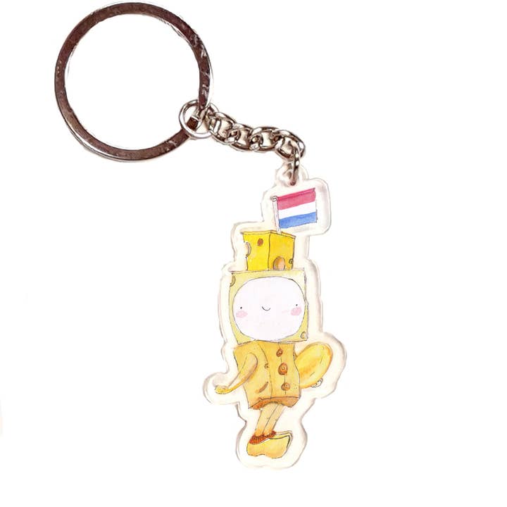 Lycklig ost NL akryl nyckelring för wholesale av JOYIN