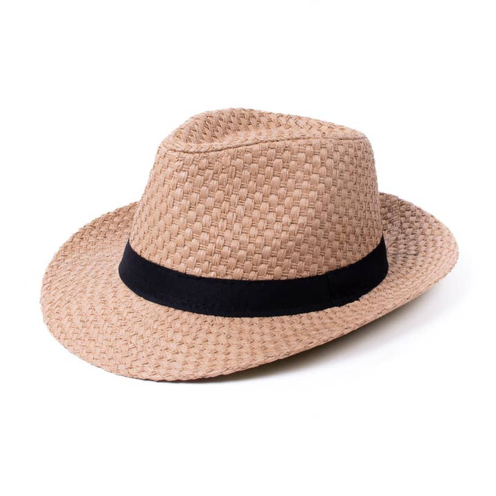 Selini New York - Wholesale Fedora - Men's - Wide Brim Black Banded Trilby Fashion Fedora Hat -FSS17132