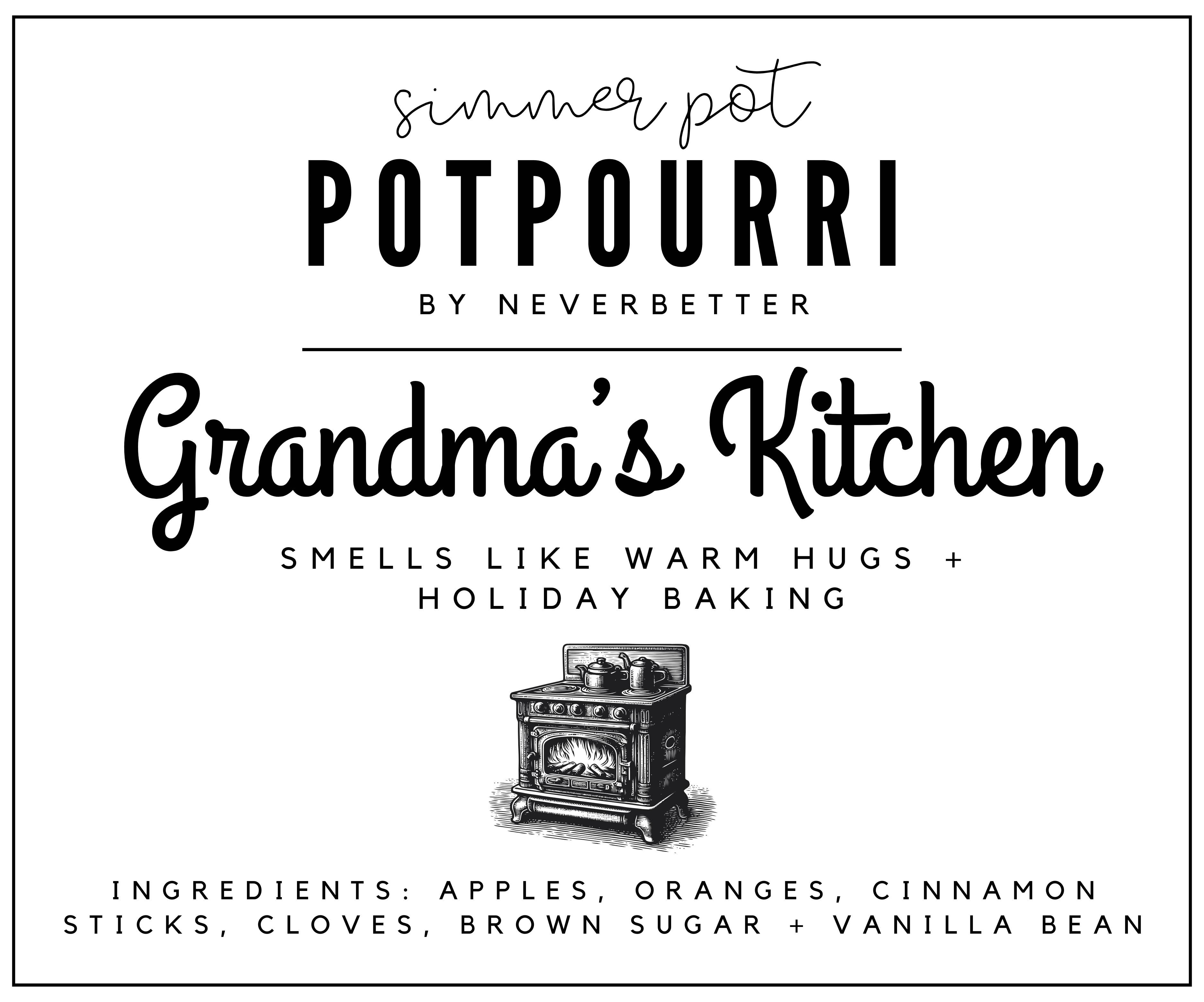 Simmer Pot Potpourri - Wholesale Potpourri - Grandma's Kitchen Simmer Pot Potpourri  1