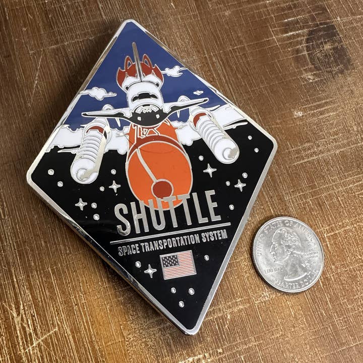 Space Shuttle Super Sized Enameled Pin for wholesale by Chop Shop Store