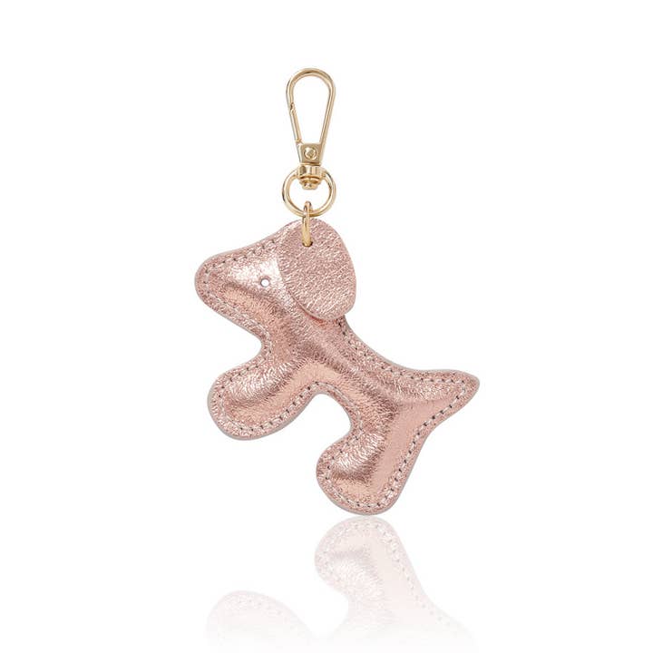 MONTTE DI JINNE - Venta al por mayor Llavero - Mujer - Llavero de bolso con forma de perro de cuero italiano hecho a mano.9