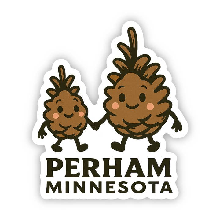 Adesivo Due Pini Perham Minnesota per la vendita all'ingrosso da parte di Jones Sticker Co