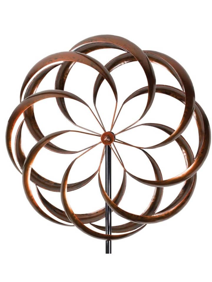 Kinetic Wind Spinner Stake - Bronze Bloom for wholesale by Bear Den