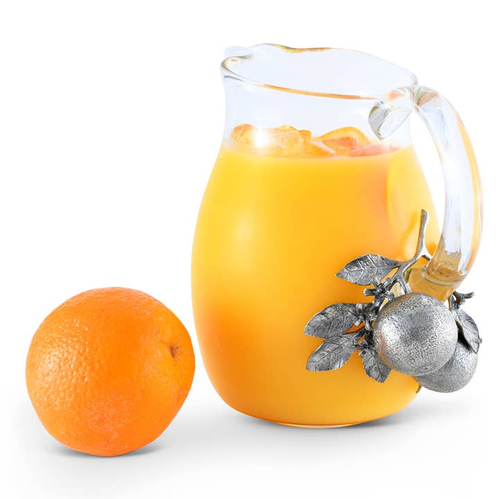Orange Blooms Glass Pitcher for wholesale by Vagabond House
