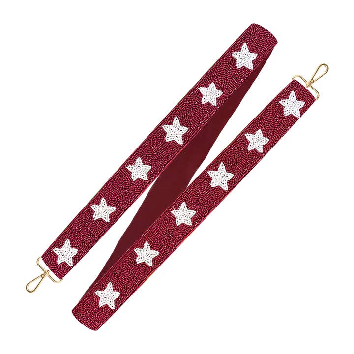 Viv&Lou - Vente Sangle pour sac – femme - Bracelet à bandoulière orné de perles Garnet Star1