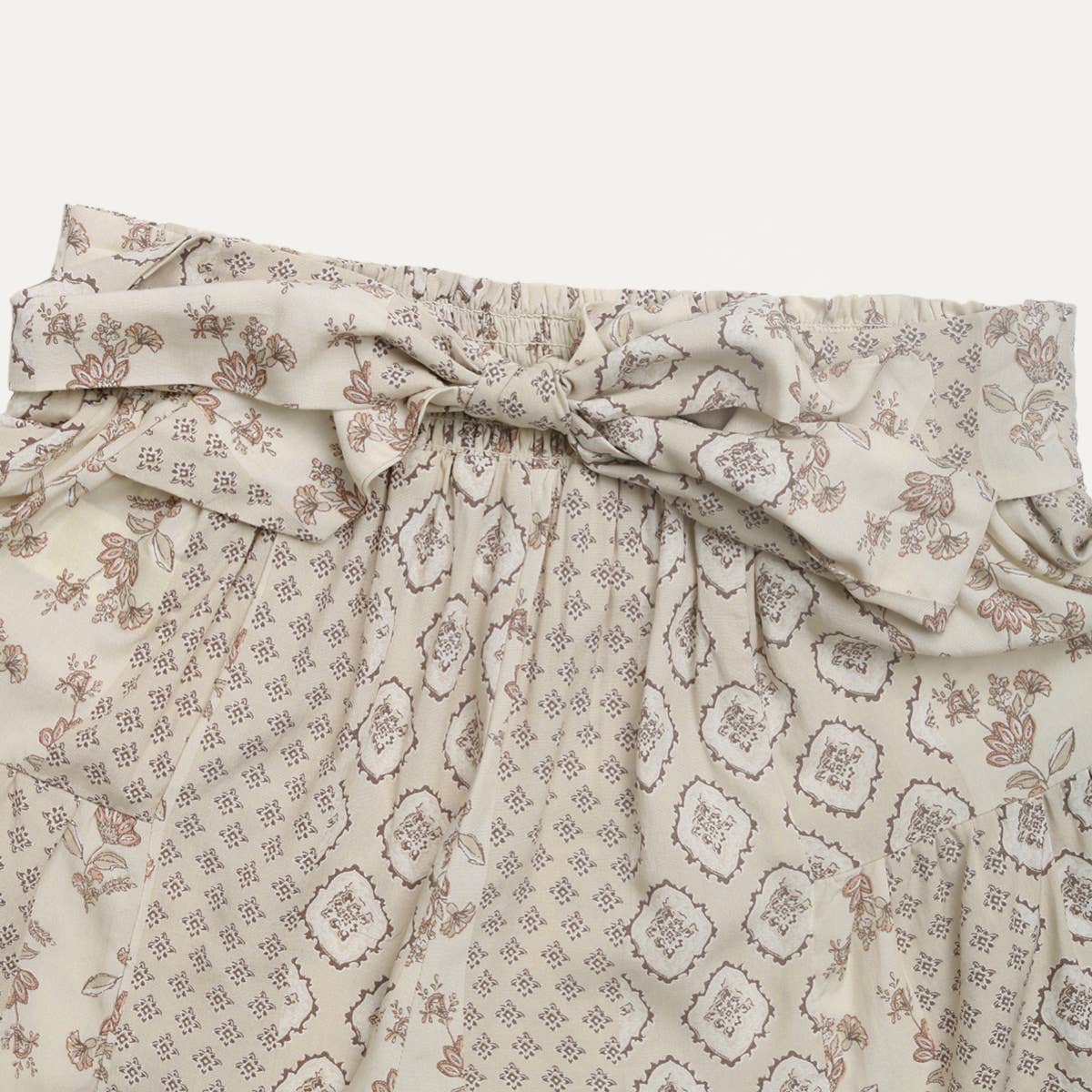 Go On Holiday Bohemian Floral Print Tie-Waist Mini Shorts for wholesale on Faire2