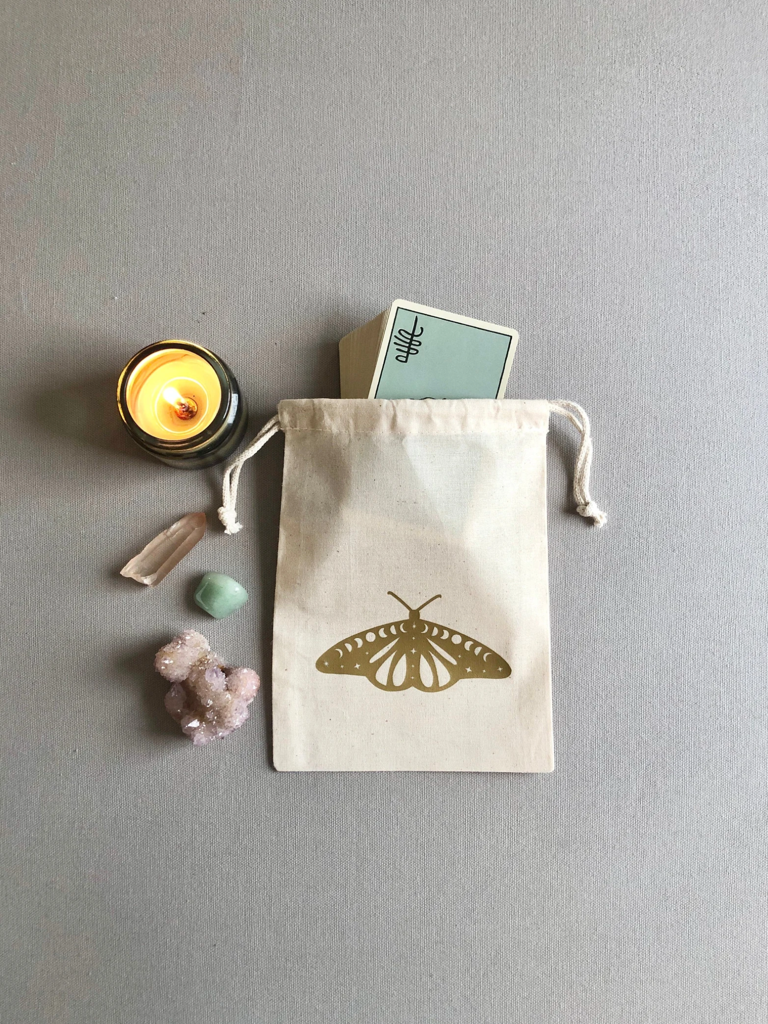 Wishcraft Goods - Wholesale Pouch - Women's - Cosmic Moth Drawstring Pouch for Tarot Cards and Crystals3