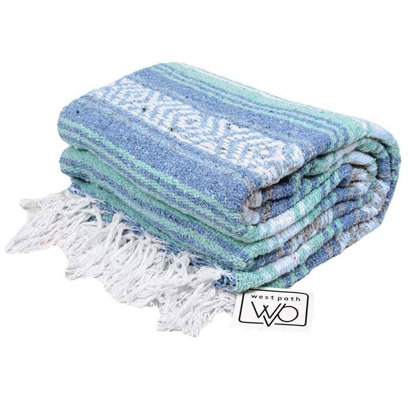 West Path - Wholesale Yoga Blanket - Mint Blue Ocean Mexican Falsa Yoga Blanket3
