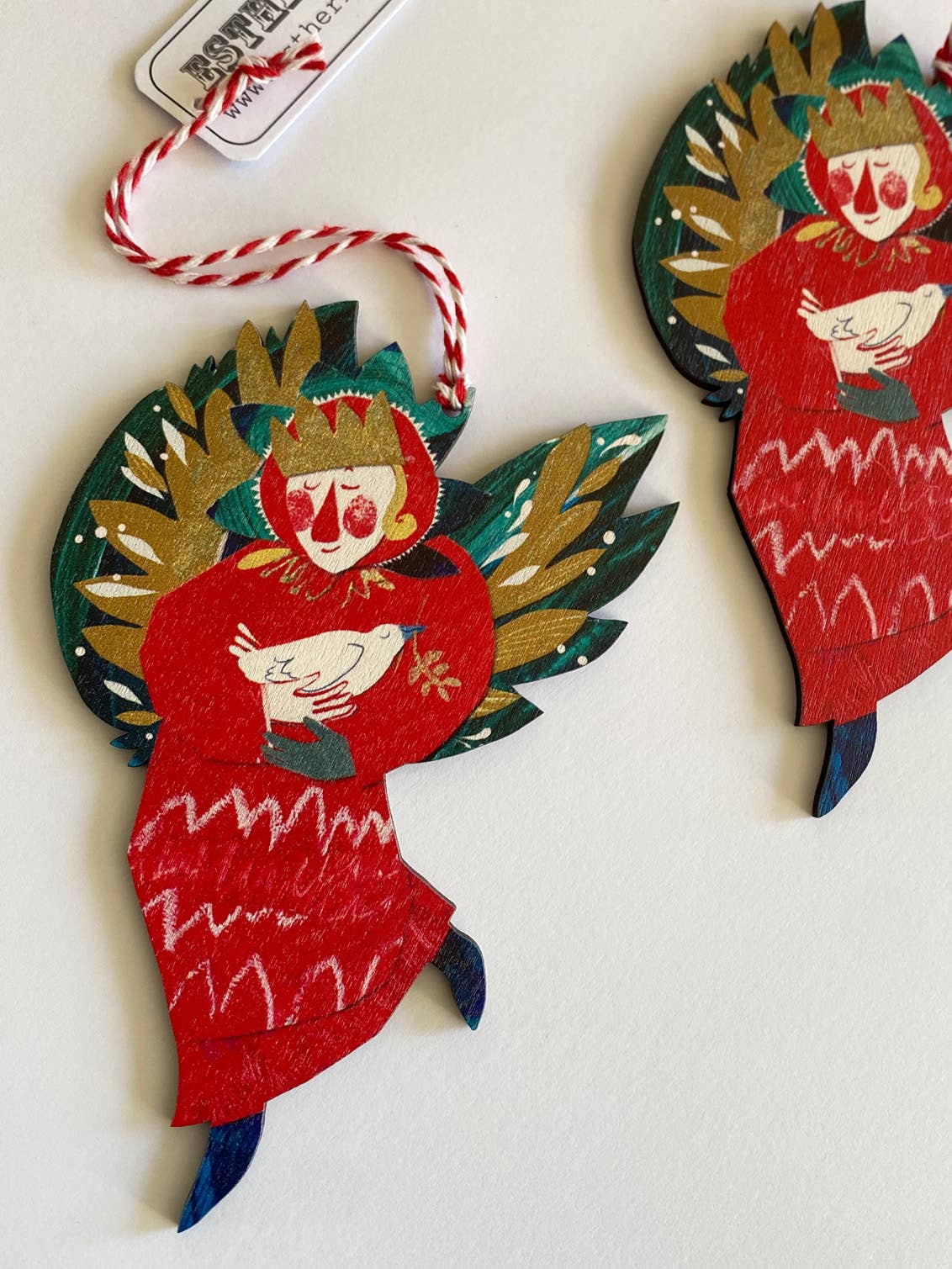 Esther Kent Design – wholesale Ornament – Peace Angel Wooden Decoration3