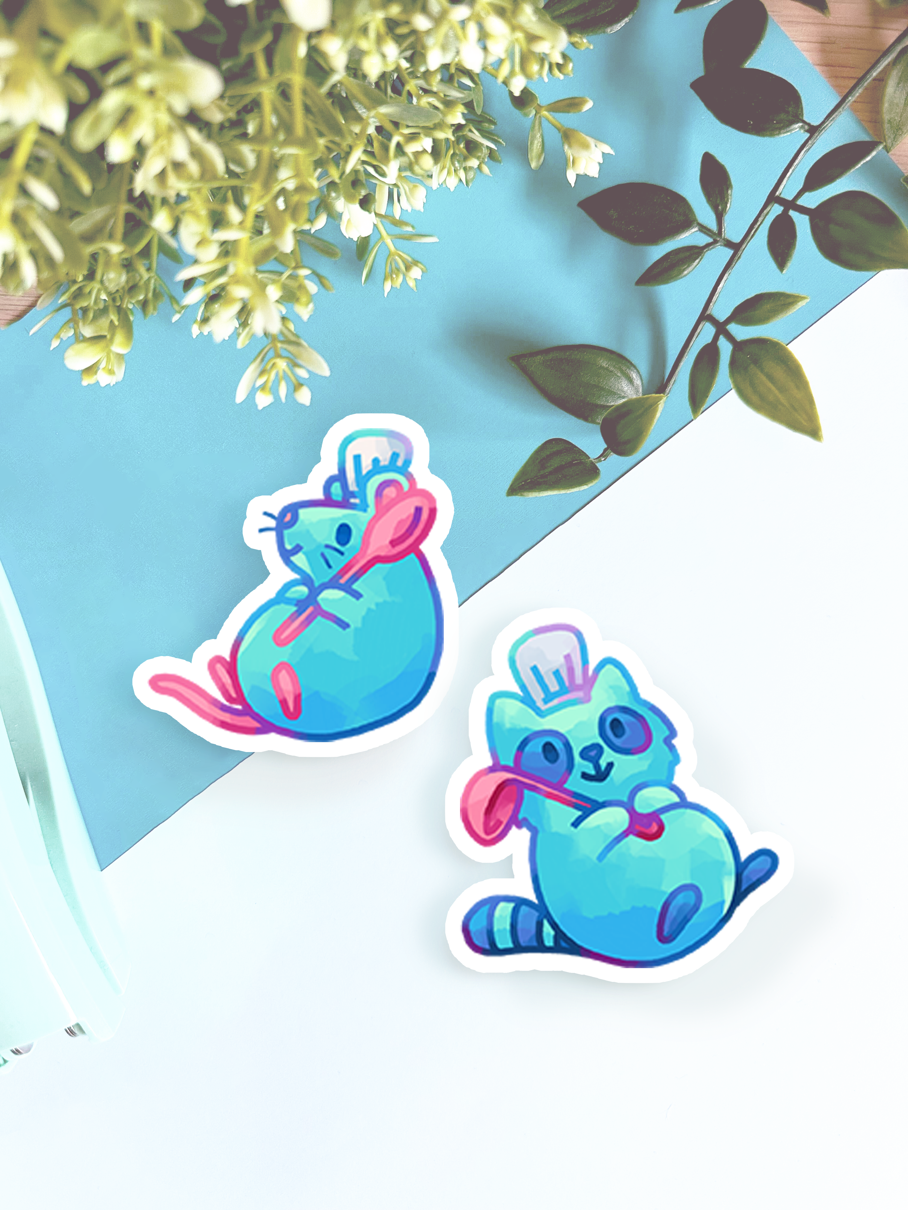 Shiku Designs - Wholesale Sticker - Chef Rat and Raccoon Mini Sticker Set0