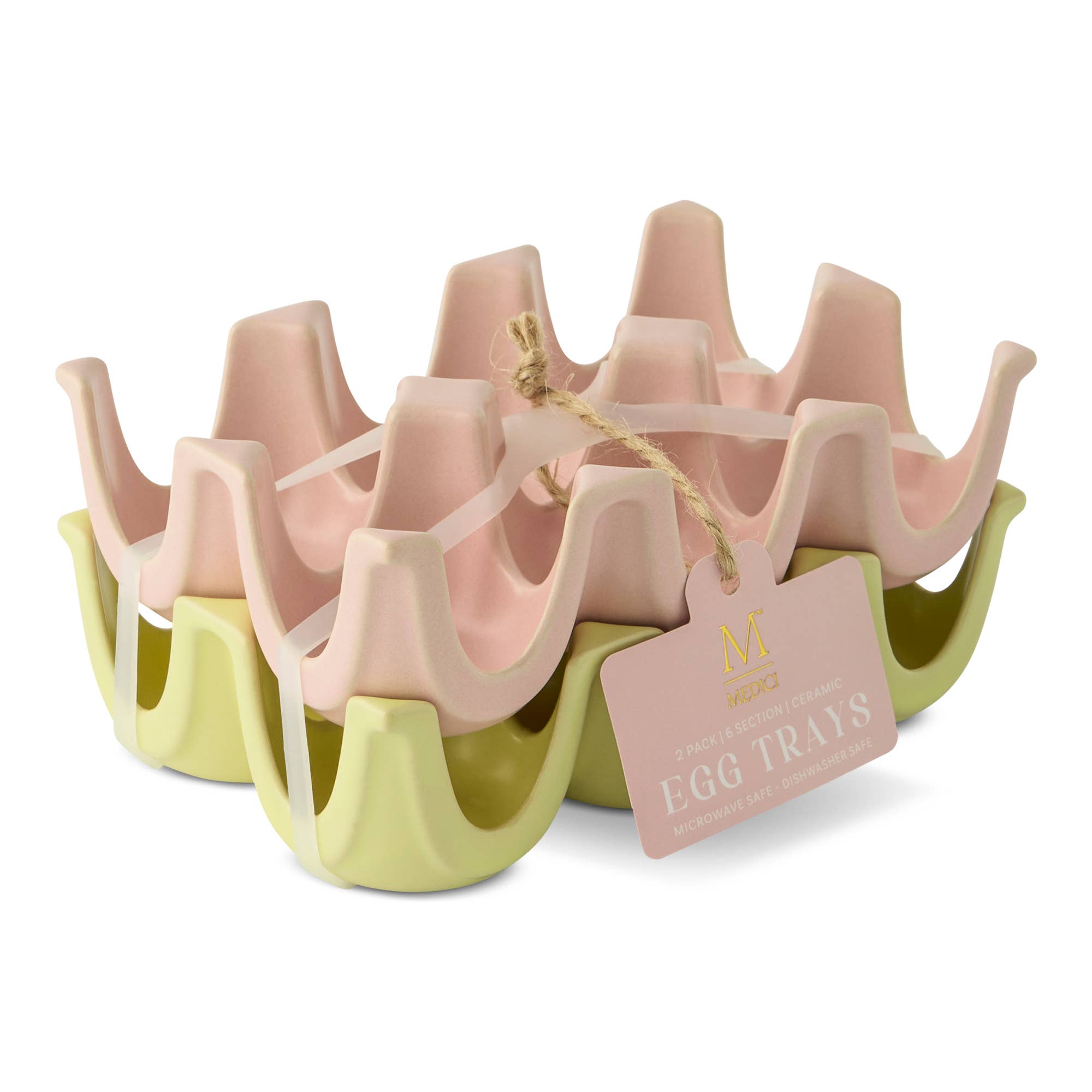 Core Home - Wholesale Egg Cup/Holder - 2pk 6 Section Ceramic Egg Tray - FNT/PNF2