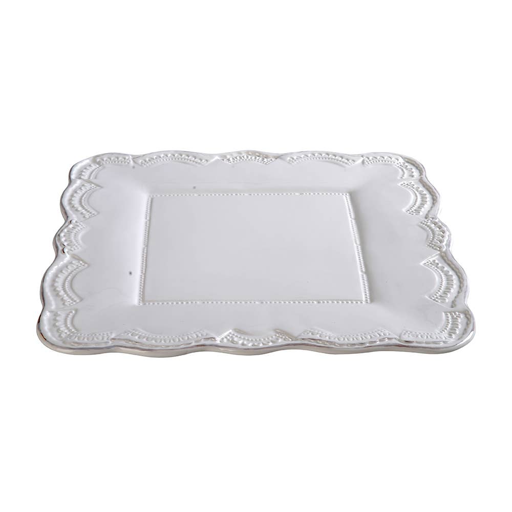 A&B Home Group Inc. – Prato por atacado – Tabuleiro Quadrado de Porcelana Branca com Bordas Recortadas 12x12"0