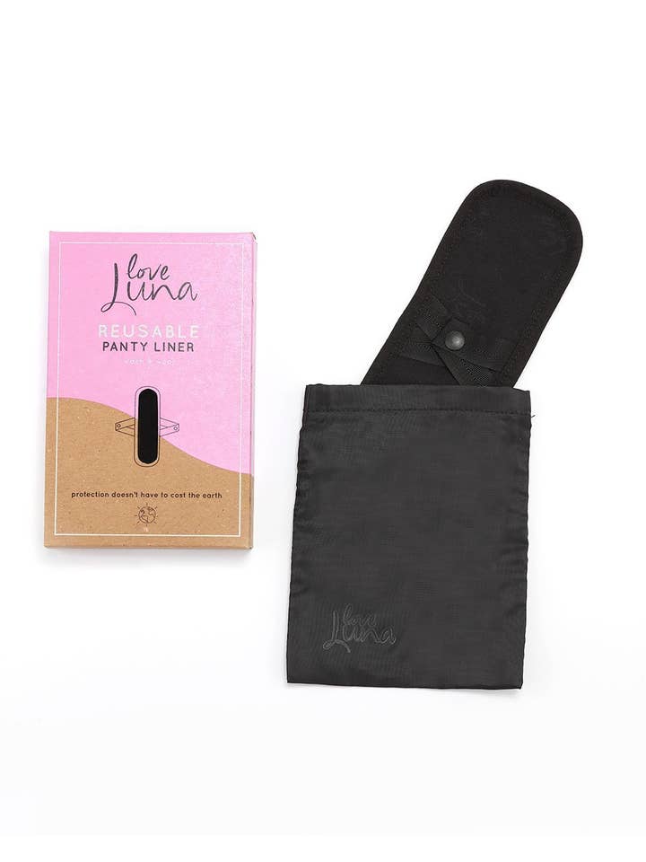 Black Love Luna Reusable Cotton Panty Liner for wholesale on Faire