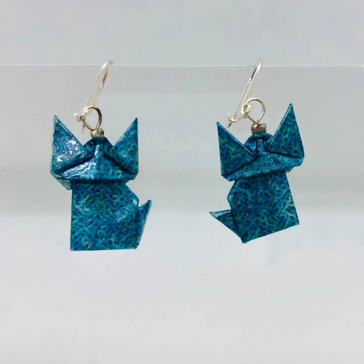 L'éco maison décoration - Wholesale Dangle Earrings - Origami cat earrings2