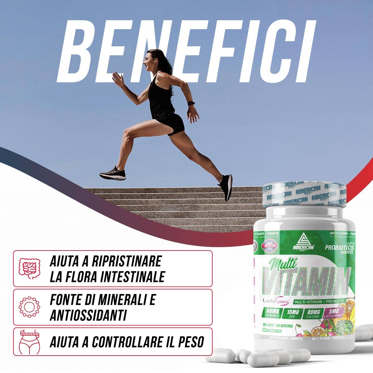 AMERICAN SUPLEMENT S.L. – wholesale Oralt tillskott/Vitamin – American Supplement | Multivitaminkombo + probiotika 60 kapslar8