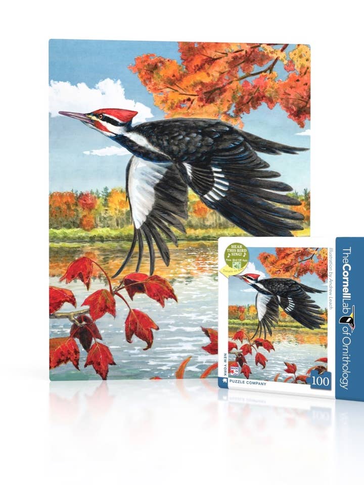 Pileated Woodpecker Mini - 100 Piece Mini Puzzle for wholesale by New York Puzzle Company