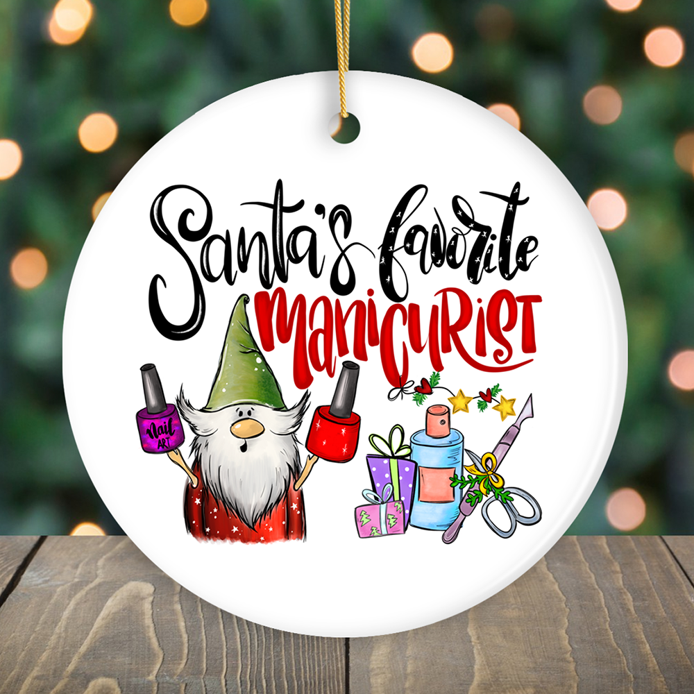 OrnamentallyYou - Wholesale Ornament - Santa’s Favorite Manicurist Nail Studio Christmas Ornament1