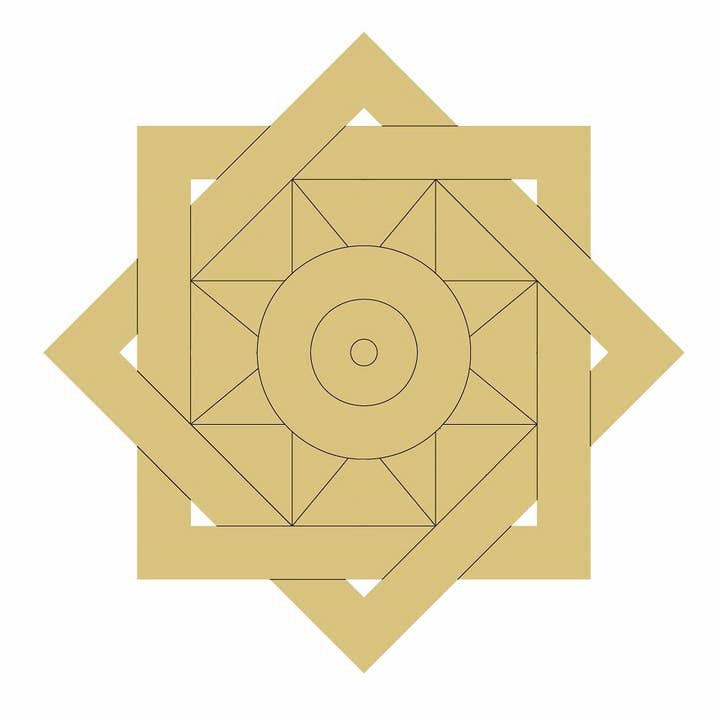 Diverse Woodworking - Wholesale Cutouts - Square Barn Quilt Design By Lines Unfinished Wood Cutout Sty