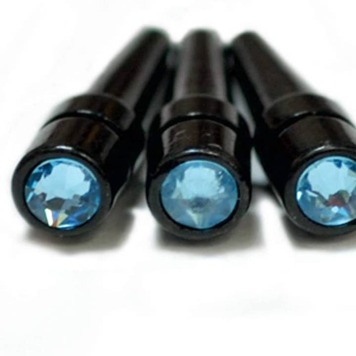 Wood Expressions - Wholesale Board Game - WE Games Black Metal Cribbage Pegs with Crystals - Set of 33