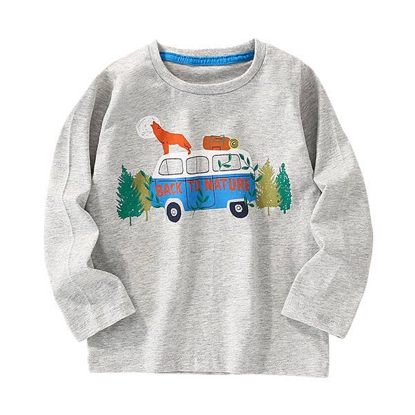 camisas casuales de cuello redondo con estampado de dibujos animados para bebés para venta al por mayor de MyKids-USA®