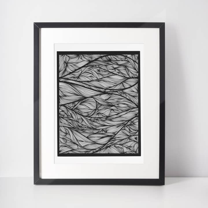 Zen Line Print #2 - Rettangolo per la vendita all'ingrosso da parte di Black Cat Bazaar