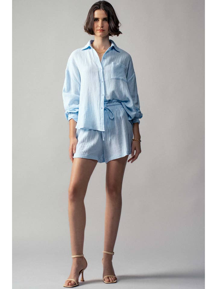 Urban Daizy - Wholesale Lounge Set - Women's - Crinkle Cotton Gauze Resort Button-Up Set17