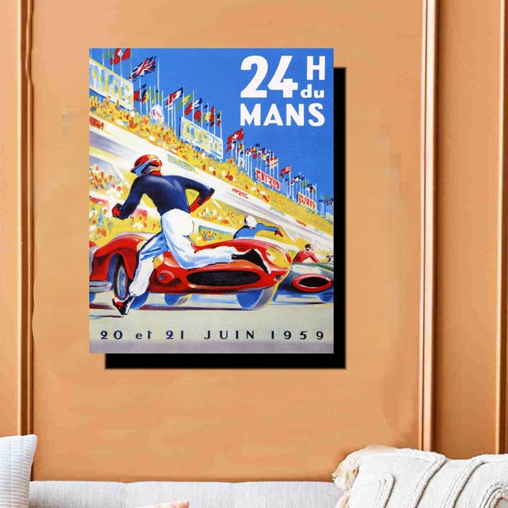 24 Hoursa Le Mans Grand Prix Racing Canvas Wrap Wall Art for wholesale by BMS BIZ