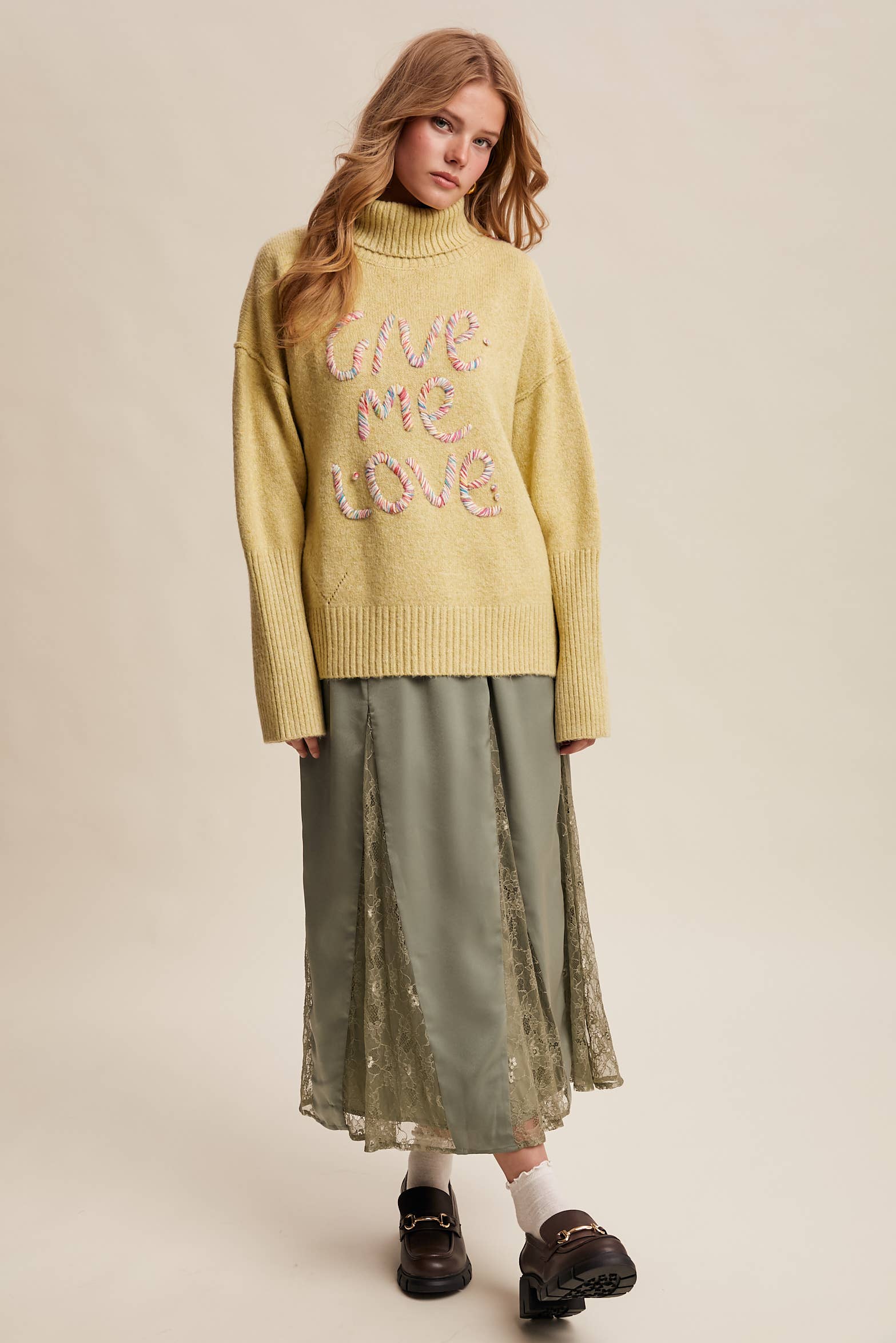 Listicle – wholesale Skirt – Women’s – Lace Inset Satin Midi Skirt LSK027220