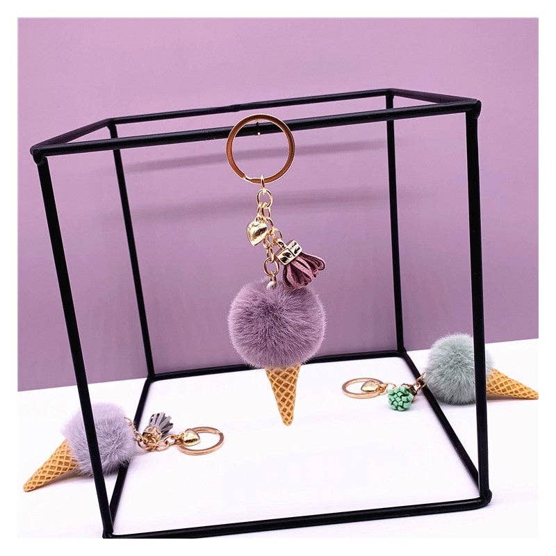 UZ Wholesale Store – wholesale Keychain – Women's – Cartoon Plush Ice Cream Cone Keychain Pendant11