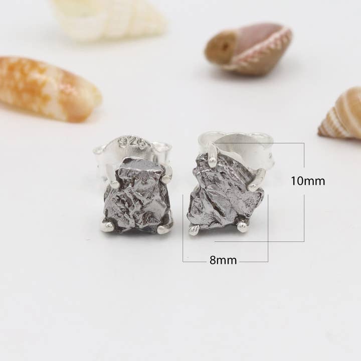 Jay Jools - Wholesale Stud/Post Earrings - Meteorite Stud Earrings: 925 Silver Unique Space Jewelry10