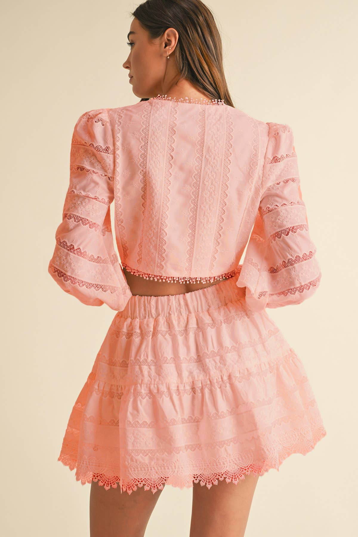 White Lace Cotton Crop Blouse Top for wholesale on Faire19