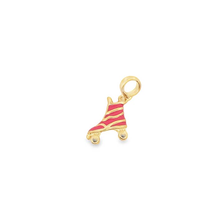 MIA Jewelry - Wholesale Individual charm/pendant - Enamel Pink Roller Skates Charm Pendant