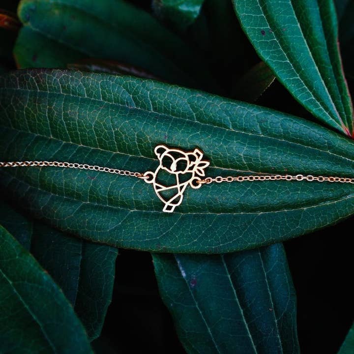 Guld koala armbånd med kæde for engroshandel hos Mountplane