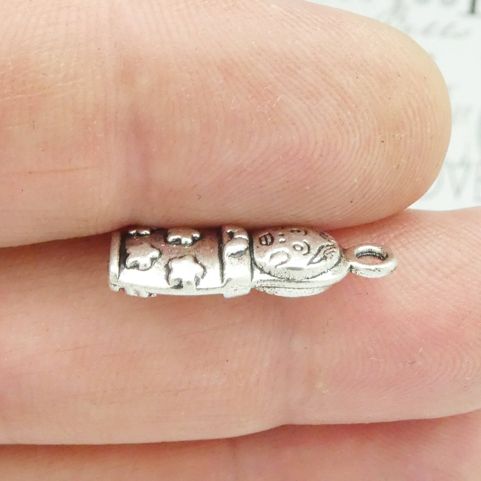 Treasure Island - Wholesale Individual Charm/Pendant - 6 Silver Russian Doll Charm Pendant by TIJC SP04211